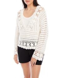 Fifteen Twenty - Nila Hand Crochet V-Neck Sweater - Lyst