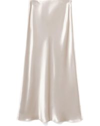 Mango - Bias Cut Satin Midi Skirt - Lyst
