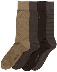 Calvin Klein - Assorted 4-Pack Cotton Blend Crew Socks - Lyst