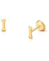 Tiny Blessings - 14K Initial Studs Screw Back Earrings - Lyst