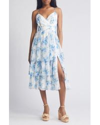 Lulus - Cultivate Crushes Floral Midi Cocktail Dress - Lyst