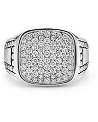 Lagos - Anthem Pavé Diamond Signet Ring - Lyst