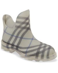 Burberry - Marsh Check Textured Ankle Boot - Lyst