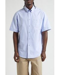 Givenchy - Short Sleeve Cotton Oxford Button-Down Shirt - Lyst