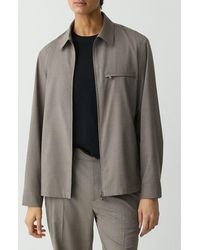 Theory - Travel Motion Wool Blend Overshirt - Lyst