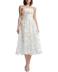 Dress the Population - Kailyn Sequin Floral Appliqué Strapless Cocktail Dress - Lyst
