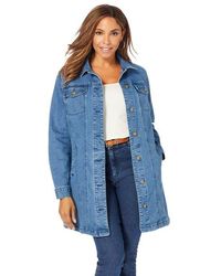 Jessica London - Long Denim Jacket - Lyst