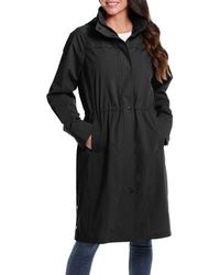 Gallery - Water Resistant Raincoat With Removable Hood - Lyst