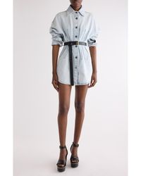 Givenchy - Long Sleeve Shaped Denim Minidress - Lyst