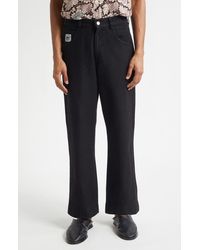 Bode - Embroidered Denim Knolly Brook Trousers - Lyst