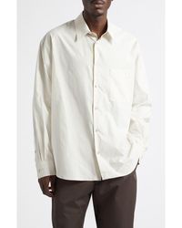 Lemaire - Regular Fit Cotton & Silk Button-Up Shirt - Lyst