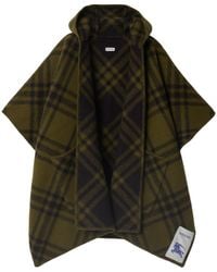 Burberry - Reversible Check Wool Cape - Lyst