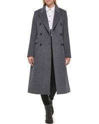 Karl Lagerfeld - Wool Blend Double Breasted Coat - Lyst