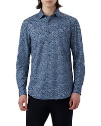Bugatchi - James Ooohcotton Abstract Floral Print Button-up Shirt - Lyst