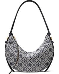 Tory Burch - Romy T Monogram Half Moon Shoulder Bag - Lyst
