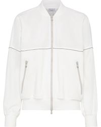 Brunello Cucinelli - Paneled Sweatshirt With Monili - Lyst