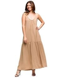 24seven Comfort Apparel - Maternity Lightweight Spaghetti Strap Pocket Maxi Dress - Lyst