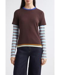 STAUD - Dillon Layered Tee - Lyst