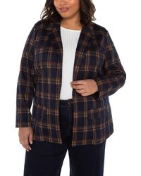 Liverpool Los Angeles - Plaid Notched Lapel Blazer - Lyst