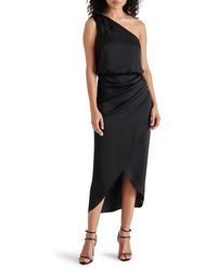 Steve Madden - Adele One-Shoulder Satin Maxi Dress - Lyst