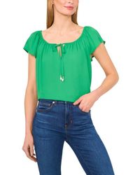 Cece - Scoop Neck Flutter Sleeve Top - Lyst