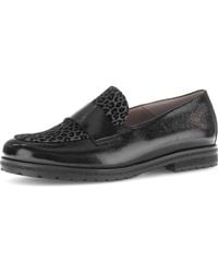 Gabor - Leopard Mixed Media Loafer - Lyst