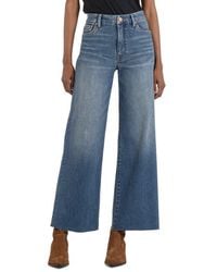 Kut From The Kloth - Meg Fab Ab High Waist Raw Hem Ankle Wide Leg Jeans - Lyst