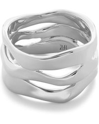 Monica Vinader - The Wave Triple Band Ring - Lyst