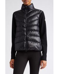 Moncler - Quilted Nylon & Wool Knit Cardigan - Lyst