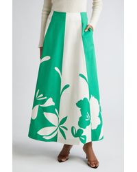 Marimekko - Nokturno Floral Print Stripe A-line Maxi Skirt - Lyst
