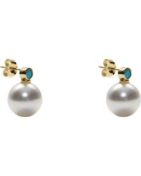 Argento Vivo Sterling Silver - Scarlette & Faux Pearl Stud Earrings - Lyst
