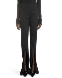 Givenchy - Front Split Stretch Cotton Pants - Lyst