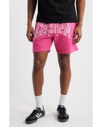 ICECREAM - Shot Cotton French Terry Sweat Shorts - Lyst