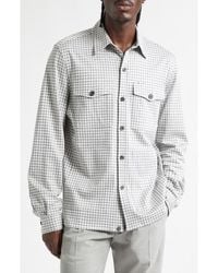 Isaia - Check Silk & Cotton Button-Up Overshirt - Lyst