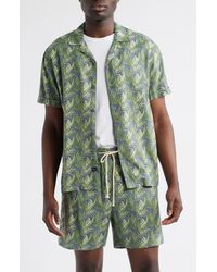 Rails - Atlas Seaweed Print Linen Blend Camp Shirt - Lyst