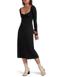 MARCELLA - Hamptons Long Sleeve Jersey Midi Dress - Lyst