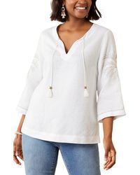 Tommy Bahama - Breezy Palms Embroidered Linen Tunic Top - Lyst