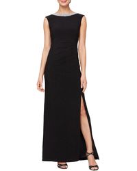 Alex Evenings - Embellished Neck Sleeveless Jersey Gown - Lyst
