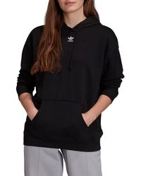 adidas originals hooded coat with back logo in black