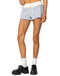 Edikted - Isolde Ruffle Waist Drawstring Sweat Shorts - Lyst