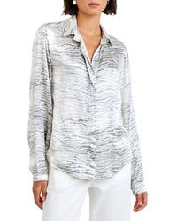 Bella Dahl - Zebra Print Button-Up Blouse - Lyst