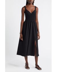 Nordstrom - Smocked Bodice Sleeveless Midi Dress - Lyst