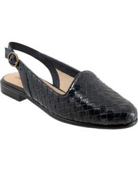 Trotters - Woven Leather Adjustable Slingback Flats - Lyst
