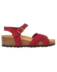 Celtic & Co. - Woven Detail Low Wedge Leather Sandal - Lyst