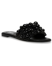 Steve Madden - Knicky Imitation Pearl Embellished Slide Sandal - Lyst