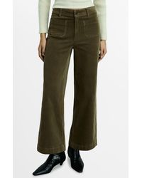 Mango - Catherin High Waist Wide Leg Culotte Corduroy Jeans - Lyst