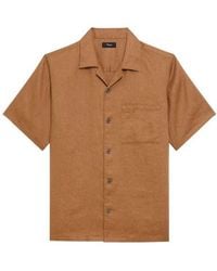 Theory - Noll Short Sleeve Linen Button-Up Camp Shirt - Lyst