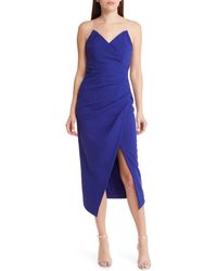 Misha Collection - Easton Ruched Strapless Dress - Lyst