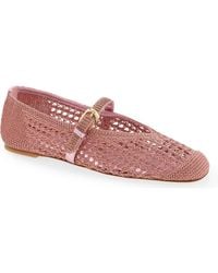 Stuart Weitzman - Leora Metallic Mary Jane Flat - Lyst
