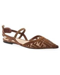 Fendi - Colibrì Lite Pointed Toe Mesh Flat - Lyst